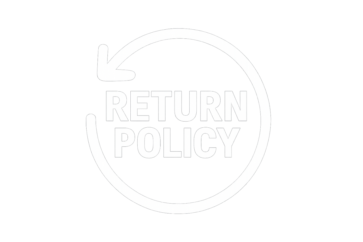 generate a return policy icon in white color 